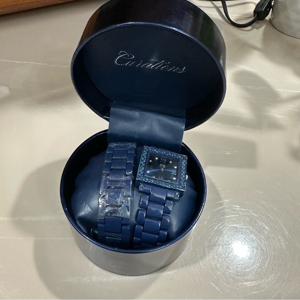 Dark Navy Blue Curations Watch Good Condition